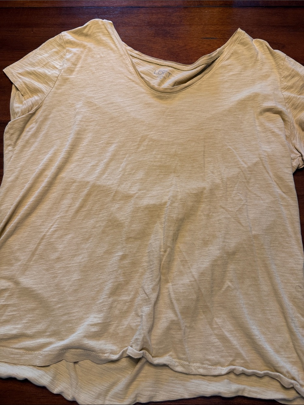 LOFT Light Tan Short Sleeve Crewneck Tee size XL